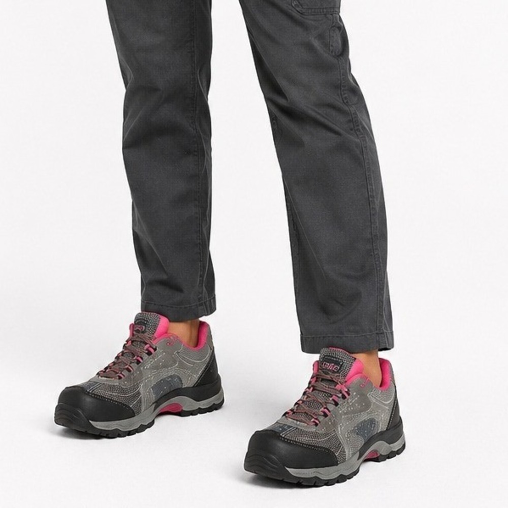 Brahma Women's Lady Liberty Sarah Steel Toe Safety Work Shoes Pink Gray Size 7.5